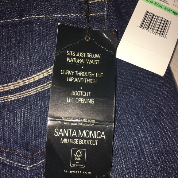 Nine West Mid Rise Bootcut Jeans 8/28 8 nwt - Picture 7 of 8